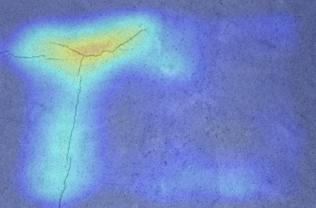 Platte mit Riss Heatmap